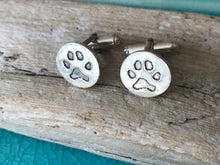 Sterling Silver Cufflinks with your unique pets paw print on the front